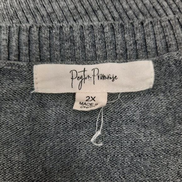 Anthropologie Peyton Primrose Color Block Sweater Gray Black 2X Women's Plus - Picture 7 of 9